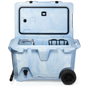 BrüTank 55-Quart Rolling Cooler | Light Blue & White Swirl